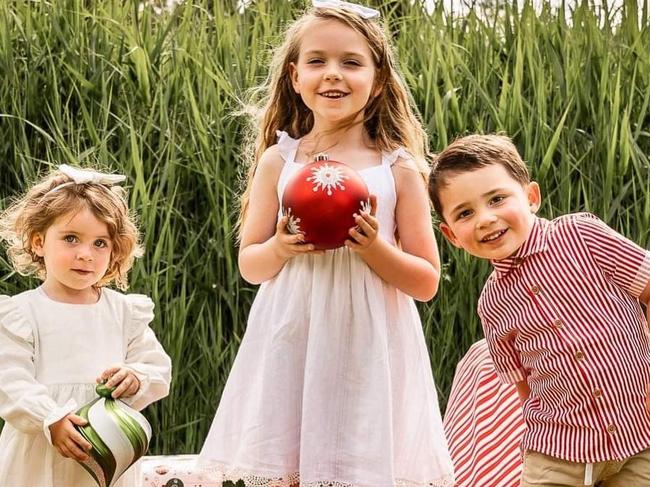 Roman Clarkson (right) with his cousins Harper and Hazel Gunton.