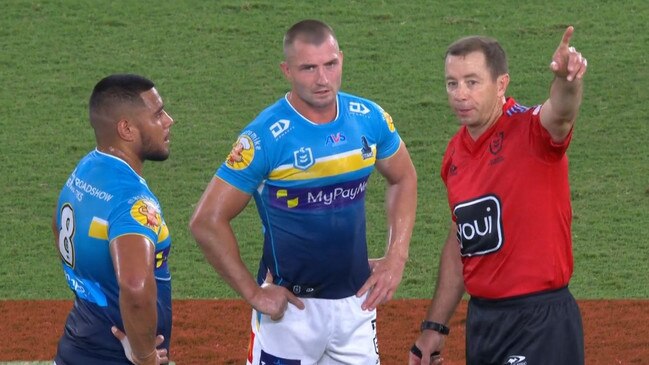 Fotuaika was sent off in the 20th minute. Photo: Fox Sports