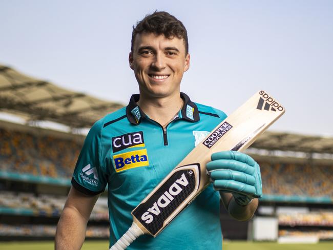 Brisbane Heat English recruit Tom Banton poses for a portrait ahead of next Tuesday's Big Bash League season opener against the Sydney Thunder, at the Gabba in Brisbane, Wednesday, December 11, 2019. (AAP Image/Glenn Hunt) NO ARCHIVING