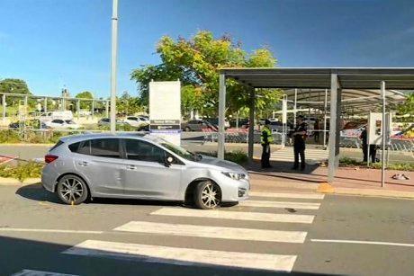 The silver hatchback that police say reversed into a mother and her two daughters. Picture: ABC News