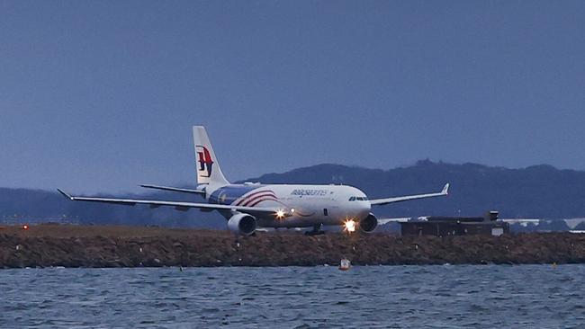 The Malaysia Airlines plane was forced to return to Sydney after a man caused concern. Picture: NCA NewsWire / Richard Dobson