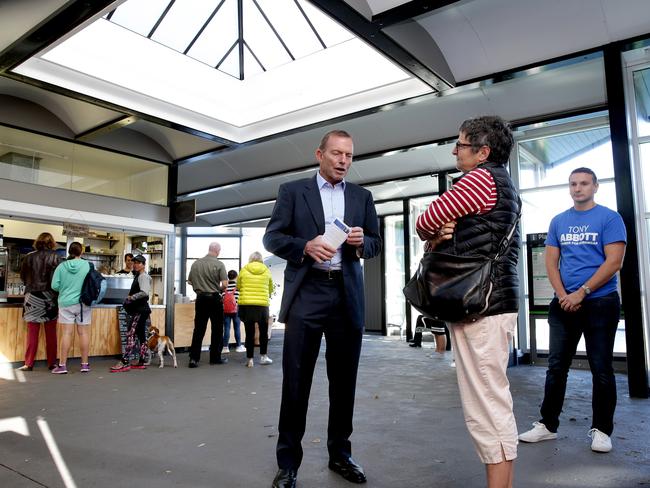 Tony Abbott at Mosman wharf. Picture: Annika Enderborg