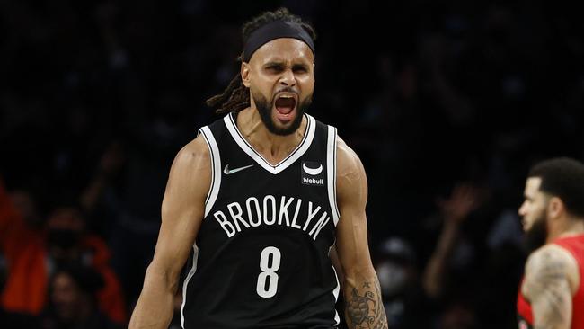Patty Mills was a man possessed for the Brooklyn Nets. Picture: Sarah Stier/Getty Images/AFP