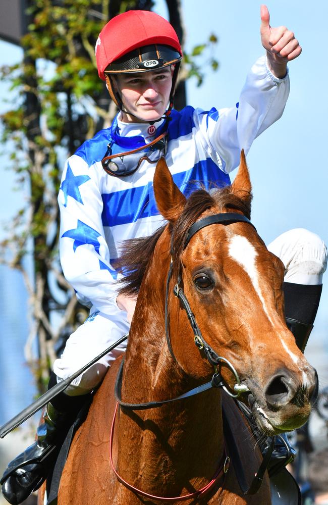 Regan Bayliss gives Redkirk Warrior’s effort the thumbs up. Picture: Getty Images