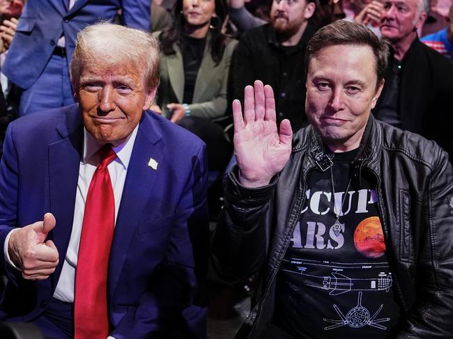 NEW YORK, NEW YORK - NOVEMBER 16: President-elect Donald Trump and Elon Musk pose for a photo during the UFC 309 event at Madison Square Garden on November 16, 2024 in New York City. (Photo by Jeff Bottari/Zuffa LLC)