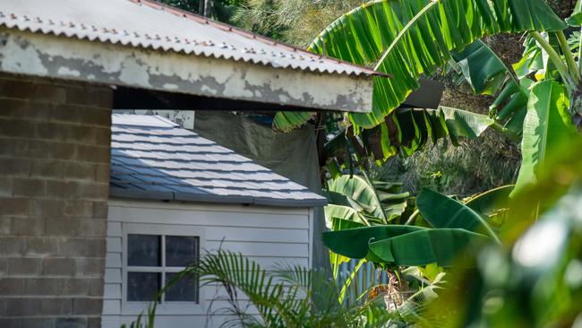 NT Police is investigating the shooting deaths of two Top End residents in Millner and Karama. Pictured is the crime scene established on Spriggs St, Millner. Picture: Pema Tamang Pakhrin