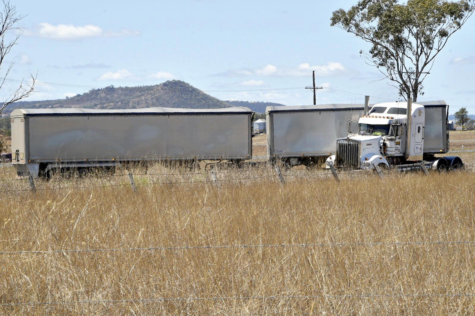 Fatal crash, involving a truck and two cars on Warrego Highway at the intersection Brimblecombe Road. September 2018. Picture: Bev Lacey