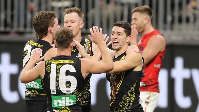 The Tigers have made it 11 in a row against the Bombers. (Photo by Will Russell/AFL Photos via Getty Images)