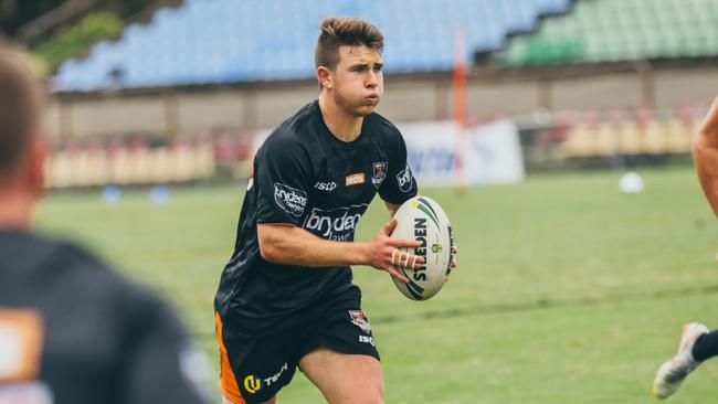 Wests Tigers youngster Jock Madden during training. Picture: Supplied by Wests Tigers