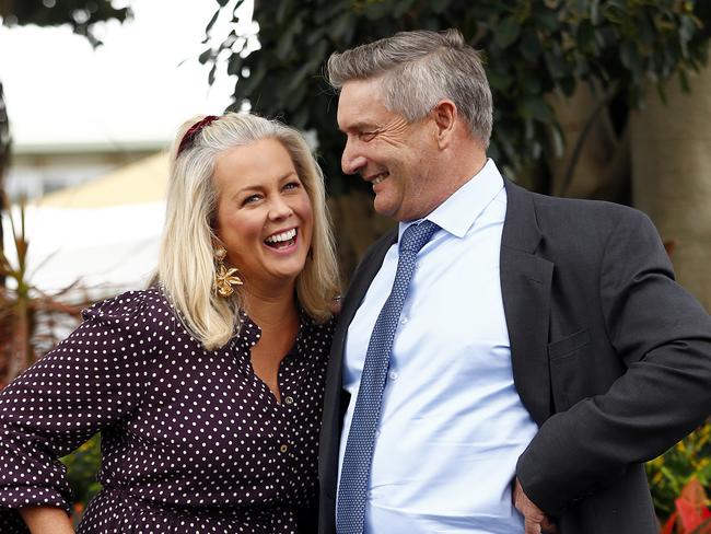 Samantha Armytage and Richard Lavender at the Longines Queens Stakes day racing at Royal Randwick. Picture: Sam Ruttyn