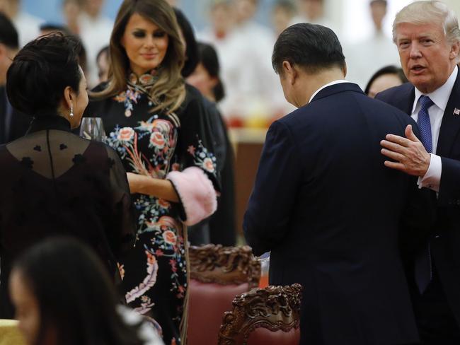 This not the first time Melania Trump has worn Gucci to an official engagement. Picture: AFP