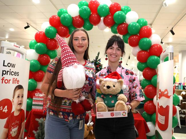 Kmart admin officer Taylah Parris and operation manager Mel Barber at the launch of the Kmart wishing tree at Cairns Central on Wednesday. Picture: Peter Carruthers