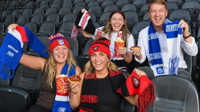 Madeline Gibellini, Peter Hough, Chloe Yeats and Laura Attana will be paying more to eat at the ’G. Picture: Supplied