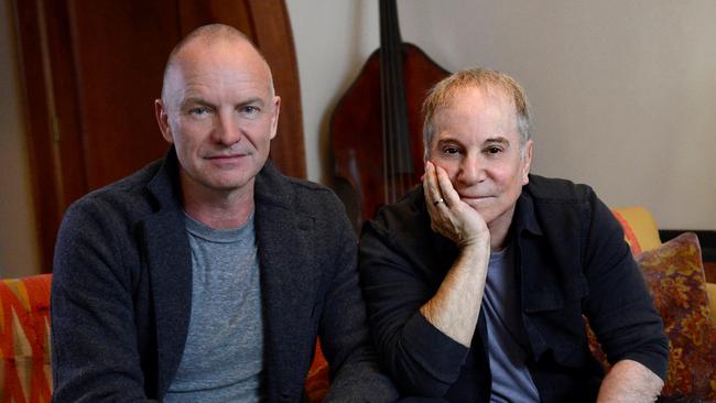 Musical journey ... old mates Sting and Paul Simon lived in the same  New York apartment building for decades.