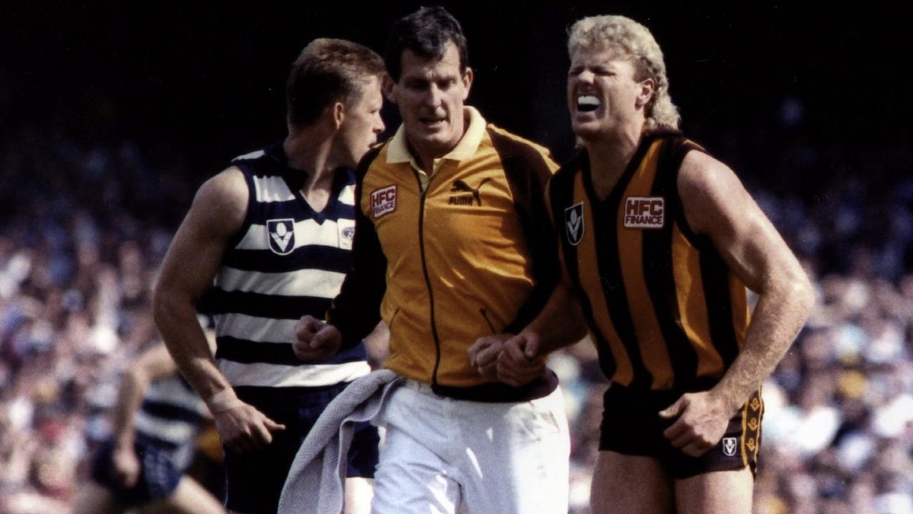Dermott Brereton copped one of footy’s biggest hits in the 1989 Grand Final. Picture: Supplied