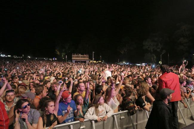 The crowd at the main stage at Marion Bay Falls festival. Picture: PATRICK GEE