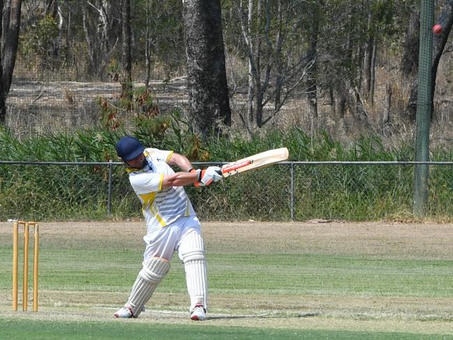 The glen's Murray Bale takes a swing against Rocky Brothers at Sun valley 21 December 2019