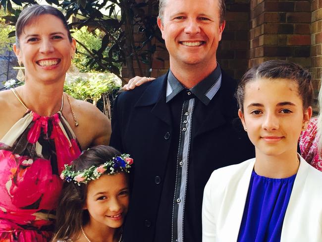 Wendy Lindsay with her husband John and daughters, Ruby and Lori.