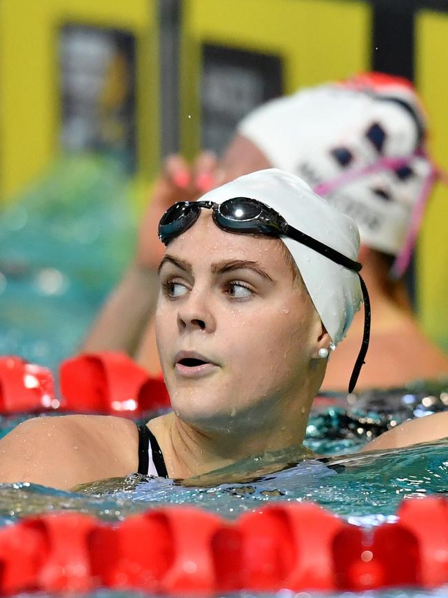 Jack after winning the women's 200m freestyle at the World Swimming Trials at the Brisbane on June 11 this year. Picture: AAP/Darren England