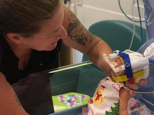 Townsville mum Jodie Gibson with baby Nova-Lee who's heart problems claimed her life just before Christmas.