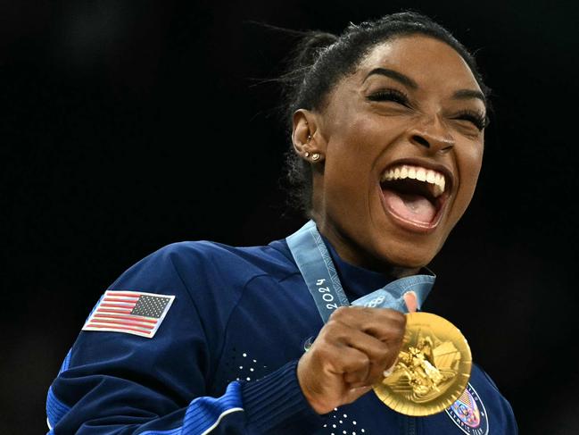 Olympic gymnast Simone Biles received the second most votes. (Photo by Lionel BONAVENTURE / AFP)