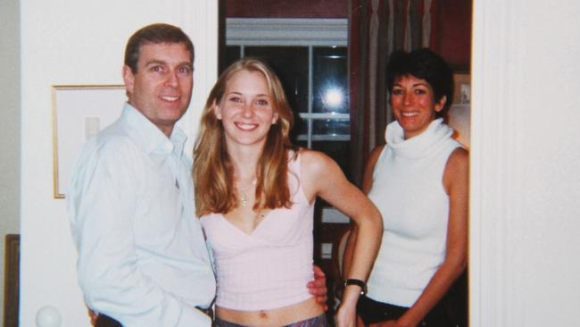 Prince Andrew and Virginia Roberts (now Virginia Roberts Giuffre) at Ghislaine Maxwell's townhouse in London in 2001 Picture: Florida Southern District Court/Supplied