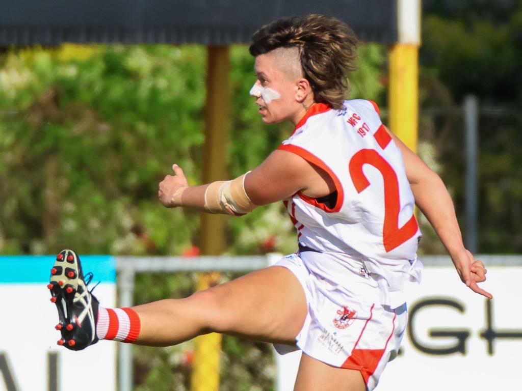 Naomi Celebre received a three-week ban for headbutting a Nightcliff player. Picture: Celina Whan / AFLNT Media.