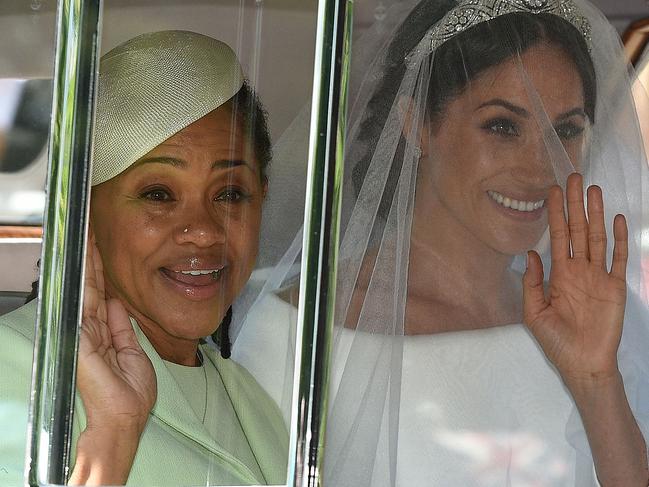 Doria Ragland with her daughter, Meghan Markle, at her marriage to Prince Harry. Picture: AFP