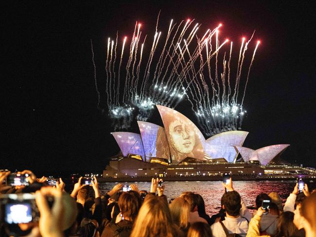 The curtain drops as Vivid Sydney begins tonight with a dazzling fireworks display from the Harbour Bridge.Photo: Tom Parrish