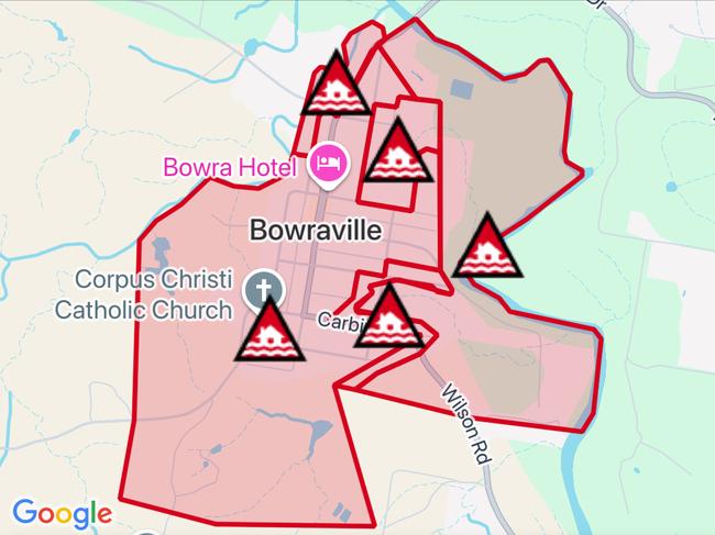 NSW floods: Suburbs at risk. Picture: Hazards Near Me NSW
