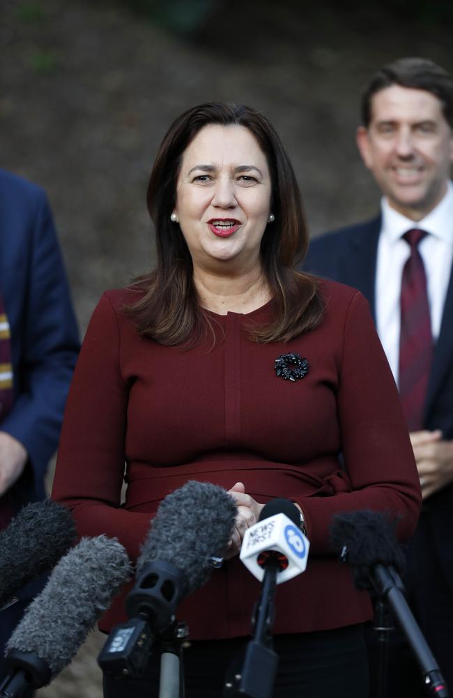 Premier Annastacia Palaszczuk announcing Townsville would host Game 1 of this year’s State of Origin. Picture: Josh Woning