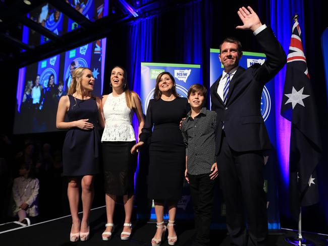 Mike Baird’s daughter Laura, left, has been the subject of abuse over the lockout laws.