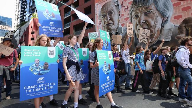 Students march in the School Strike 4 Climate in Melbourne. Picture: Mark Stewart