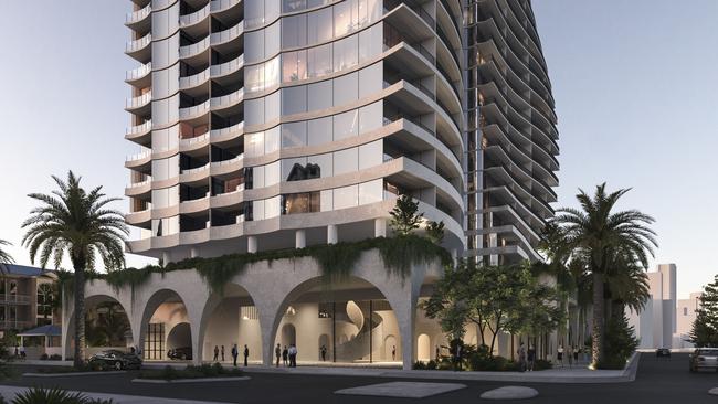 Artist impressions of a five-star hotel proposed for a Burleigh Heads site by developer Ross Nielson.