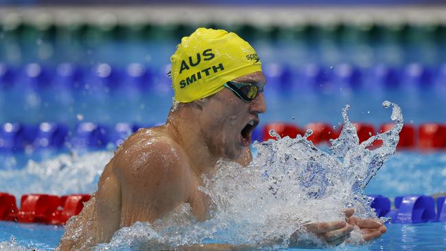 Australia's Brendon Smith in the heats of the Men's 400m Individual Medley. Picture: Alex Coppel.