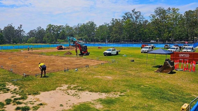 Work began last week to install 10 new demountable classrooms on the Indooroopilly State High School oval.