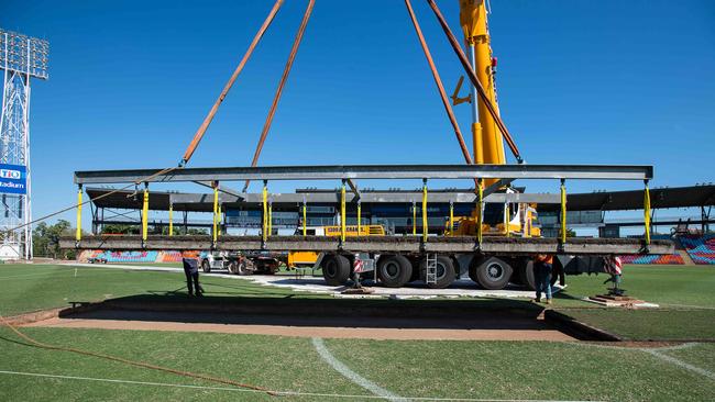 A drop in wicket was installed at TIO Stadium in 2023. Picture: Pema Tamang Pakhrin