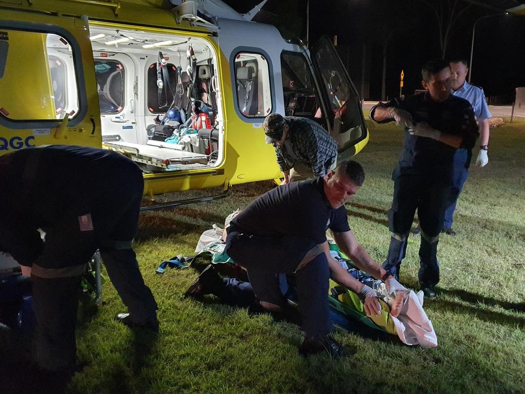 Emergency services at the scene of a serious crash that happened near the Southern Queensland Correctional Centre on September 16, 2022.