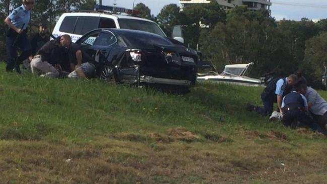 CRIME SCENE: Police have arrested a number of men following a pursuit in Coffs Harbour this morning.