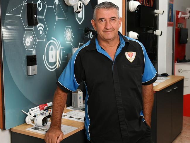 Townsville Titan Security owner Amedeo Dinardo says more Townsville residents are installing security cameras than ever before in line with the ramping up of youth crime. Picture: Shae Beplate.