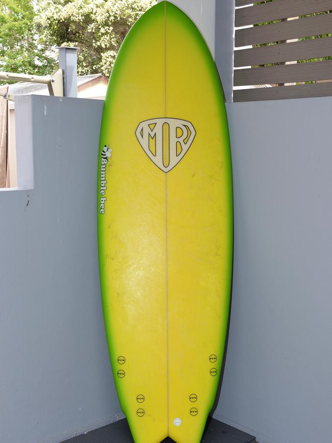 Mark Richards surfboard given to Kurt for his 30th birthday.