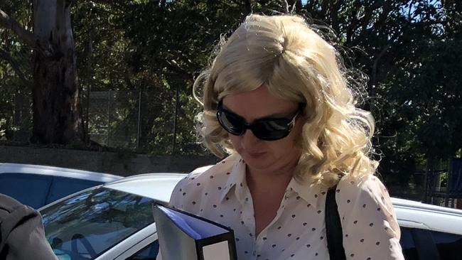 The 39-year-old wore an ill-fitting blonde wig to court on November 6. Picture: Madeline Crittenden.