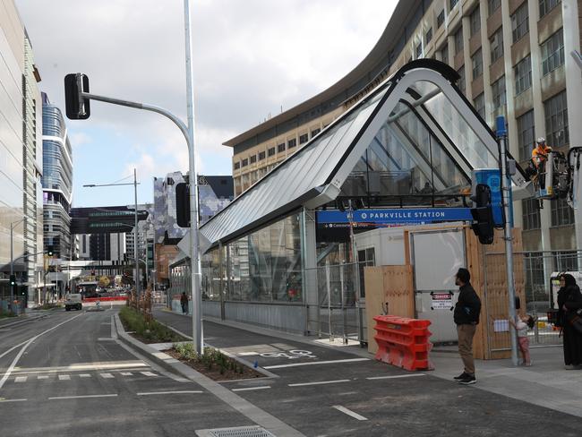 Parkville station is 30m underground. Picture: David Crosling