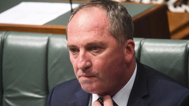 Angry Liberal MPs are losing ­patience with Barnaby Joyce. Picture: AAP/Lukas Coch