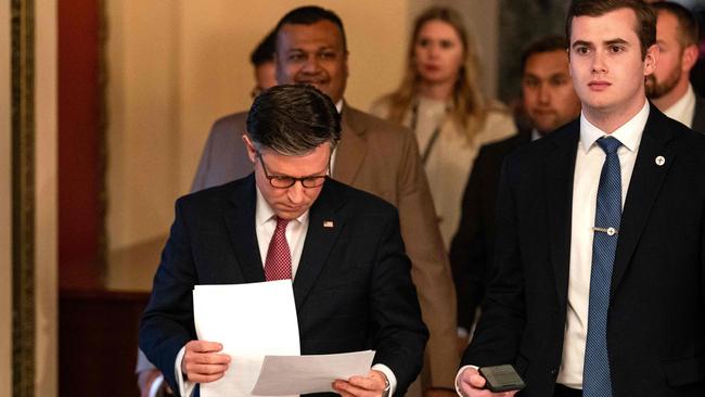 Mike Johnson at the US Capitol on Wednesday. Picture: AFP