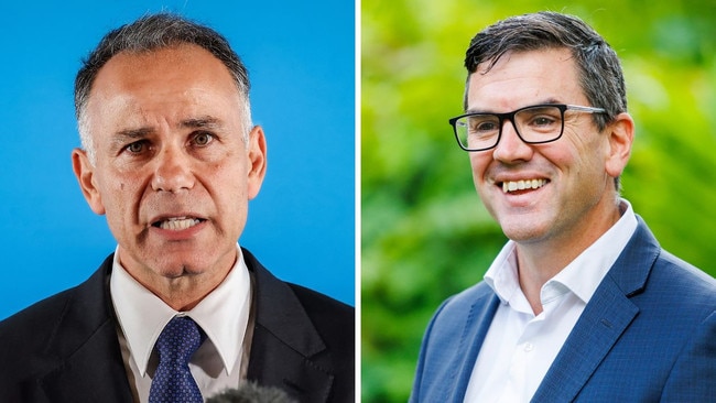 Victorian Liberal Party leader John Pesutto and Brad Battin, who sources say is on the brink of locking in a deal to give him majority support within the party room.