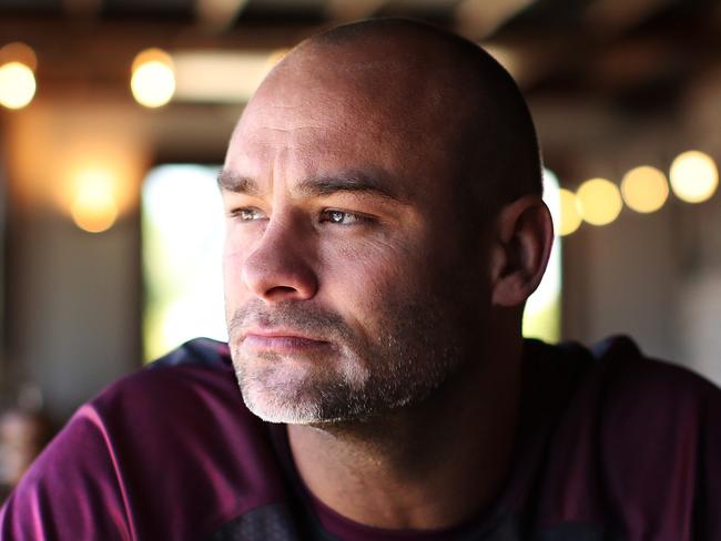 Portrait of former Manly fullback Brett Stewart in Narrabeen who is back at the Sea Eagles in a coaching capacity. Brett spent two years in Melbourne to get away from Sydney at the end of his career. Picture. Phil Hillyard