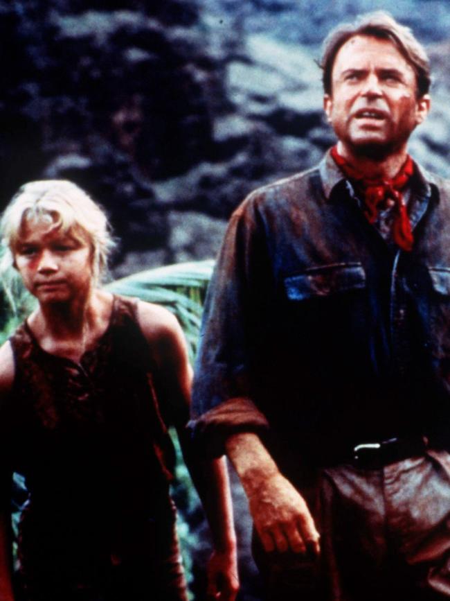 With Sam Neill in Jurassic Park.
