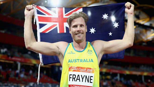 Adelaide-born Henry Frayne after claiming a silver medal at the Commonwealth Games on the Gold Coast. Picture: Cameron Spencer/Getty Images