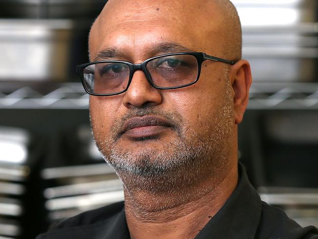 hospitality icon Waji Spiby of Waji Catering in his commercial kitchen in Derwent Park for story on why he has baled from this years Taste of Tasmania after 12 years. pic Sam Rosewarne